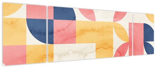 Obraz - Abstrakce s retro vzory (170x50 cm)