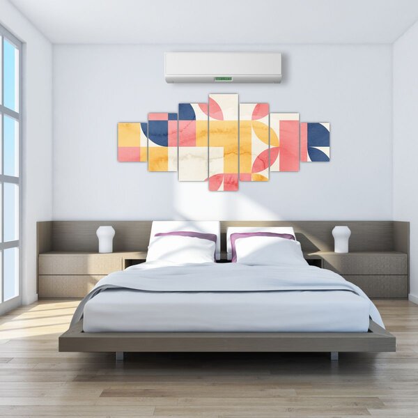 Obraz - Abstrakce s retro vzory (210x100 cm)