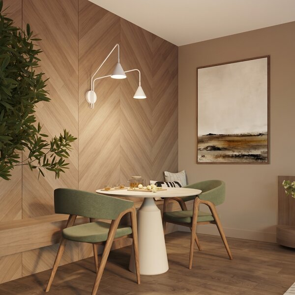 Sollux Lighting Nástěnné svítidlo NOX 2 bílé s vypínačem