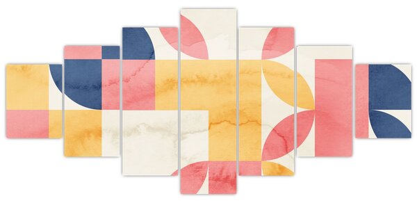 Obraz - Abstrakce s retro vzory (210x100 cm)