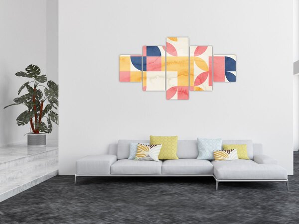 Obraz - Abstrakce s retro vzory (125x70 cm)
