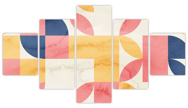 Obraz - Abstrakce s retro vzory (125x70 cm)