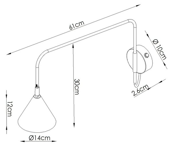 Sollux Lighting Nástěnné svítidlo NOX 1 okrově červené s vypínačem