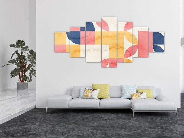 Obraz - Abstrakce s retro vzory (210x100 cm)