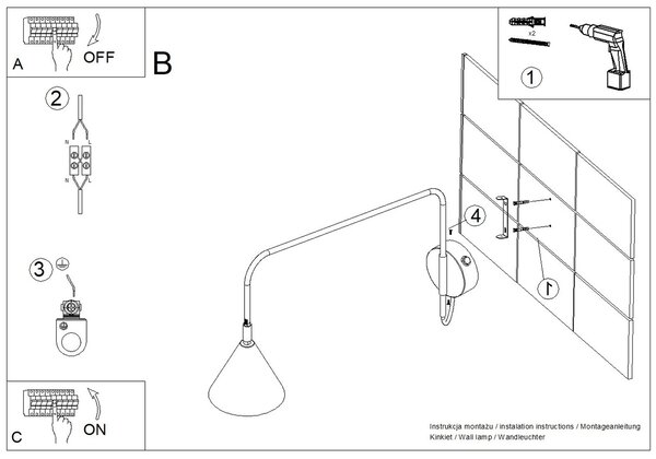 Sollux Lighting Nástěnné svítidlo NOX 1 okrově červené s vypínačem