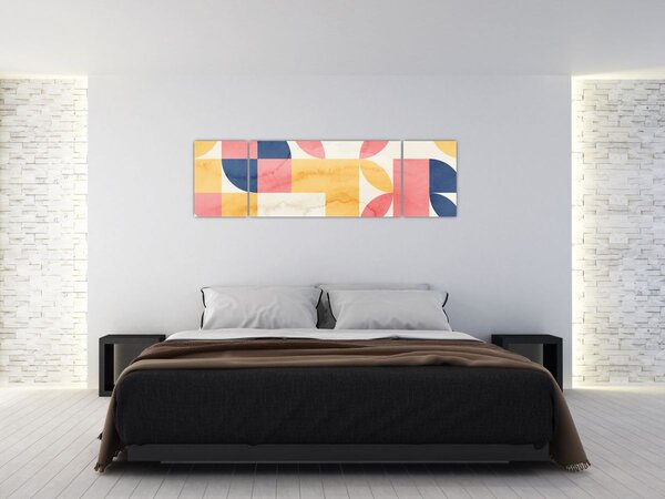 Obraz - Abstrakce s retro vzory (170x50 cm)