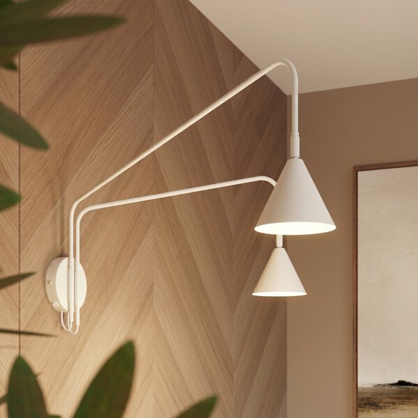Sollux Lighting Nástěnné svítidlo NOX 2 bílé s vypínačem