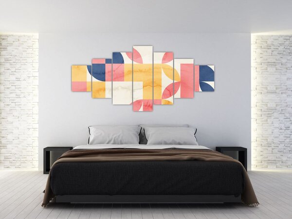 Obraz - Abstrakce s retro vzory (210x100 cm)