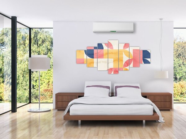 Obraz - Abstrakce s retro vzory (210x100 cm)