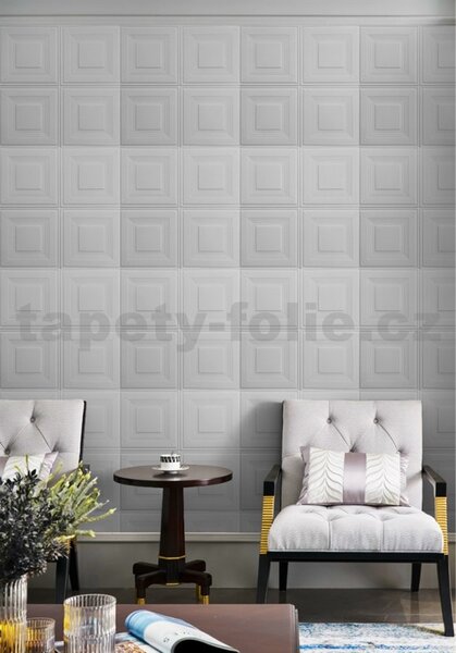 Samolepící pěnové 3D panely RS09-1, cena za kus, rozměr 70 x 69 cm, obklad kastlíkový krémový, IMPOL TRADE
