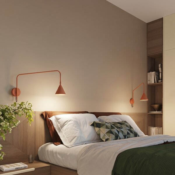 Sollux Lighting Nástěnné svítidlo NOX 1 okrově červené s vypínačem