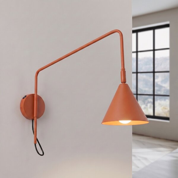 Sollux Lighting Nástěnné svítidlo NOX 1 okrově červené s vypínačem