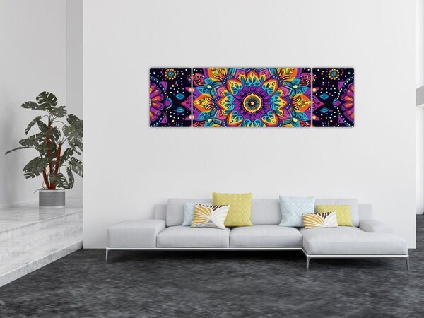 Obraz - Kaleidoskopická mandala (170x50 cm)