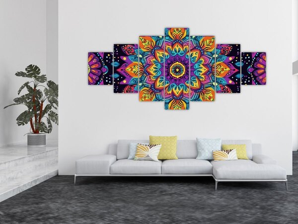Obraz - Kaleidoskopická mandala (210x100 cm)
