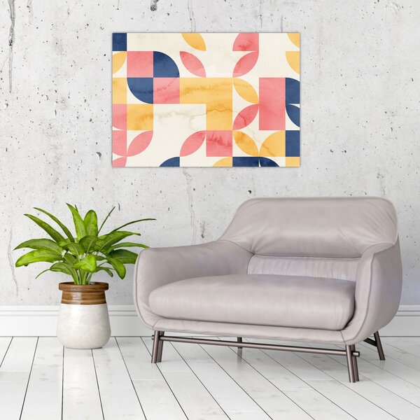 Obraz - Abstrakce s retro vzory (70x50 cm)