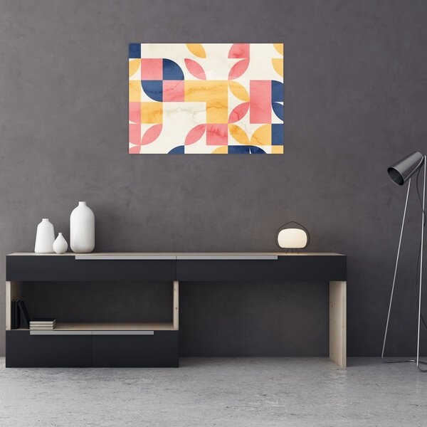 Obraz - Abstrakce s retro vzory (70x50 cm)