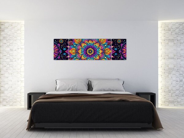 Obraz - Kaleidoskopická mandala (170x50 cm)
