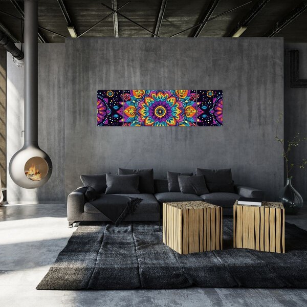 Obraz - Kaleidoskopická mandala (170x50 cm)