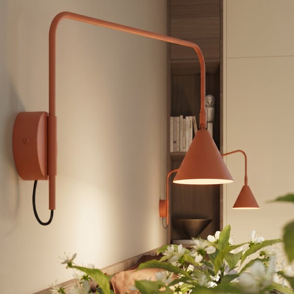 Sollux Lighting Nástěnné svítidlo NOX 1 okrově červené s vypínačem