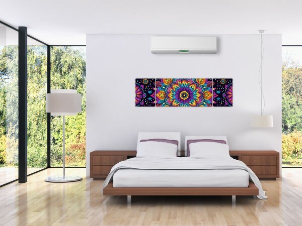 Obraz - Kaleidoskopická mandala (170x50 cm)