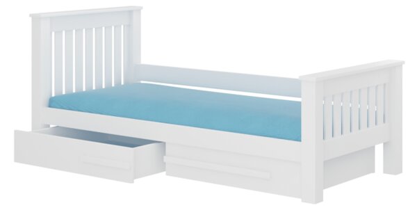 Dětská postel CARMEL + matrace, 90x190, bílá