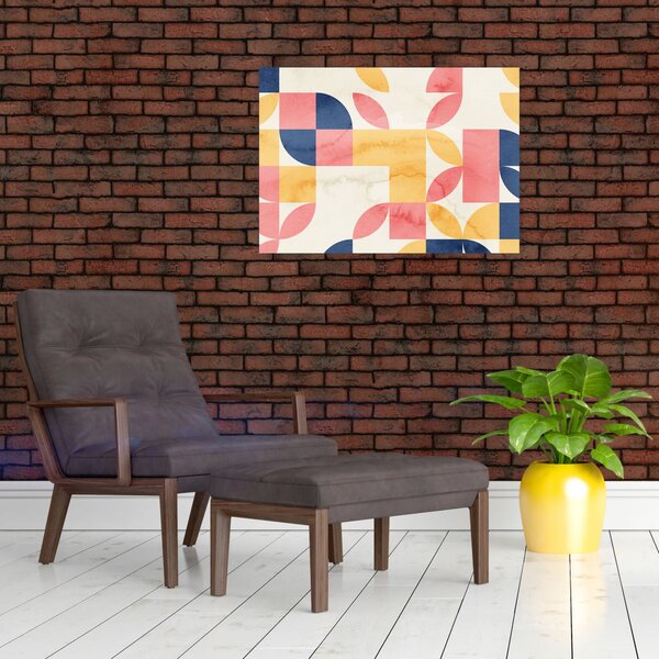 Obraz - Abstrakce s retro vzory (70x50 cm)