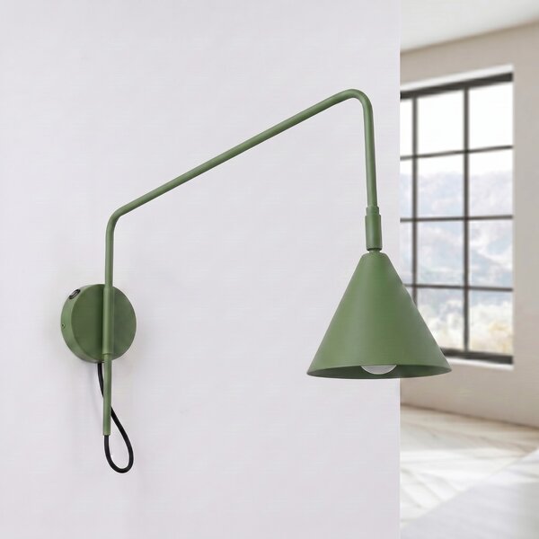 Sollux Lighting Nástěnné svítidlo NOX 1 olivově zelené s vypínačem