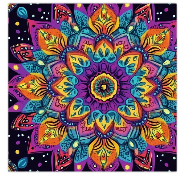 Obraz - Kaleidoskopická mandala (30x30 cm)