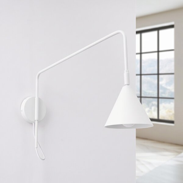 Sollux Lighting Nástěnné svítidlo NOX 1 bílé s vypínačem