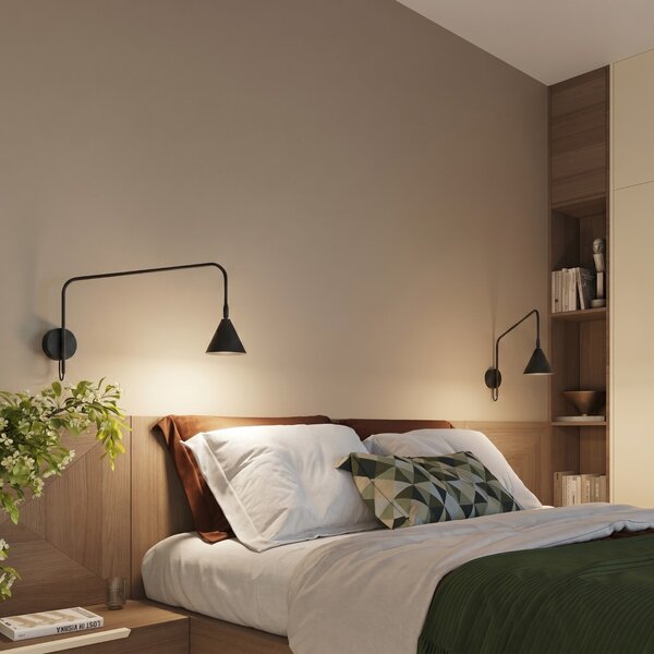Sollux Lighting Nástěnné svítidlo NOX 1 černé s vypínačem