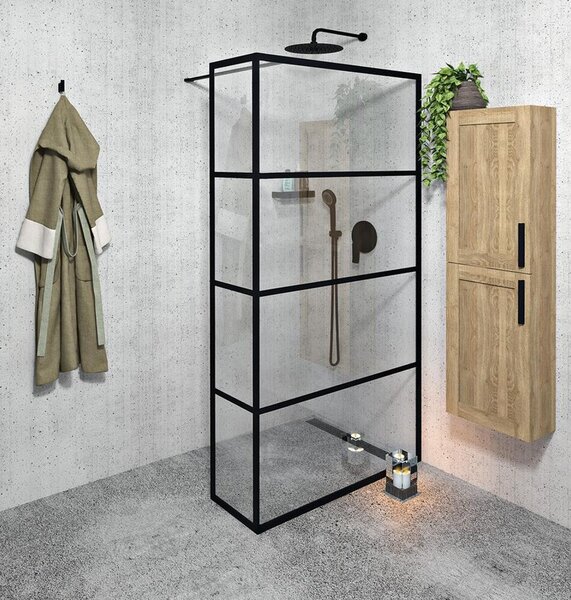 Sprchový kout CURE BLACK 1100 mm, čiré sklo