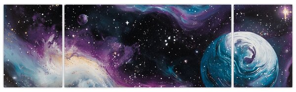 Obraz - Malovaný vesmír (170x50 cm)