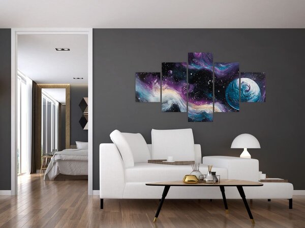 Obraz - Malovaný vesmír (125x70 cm)