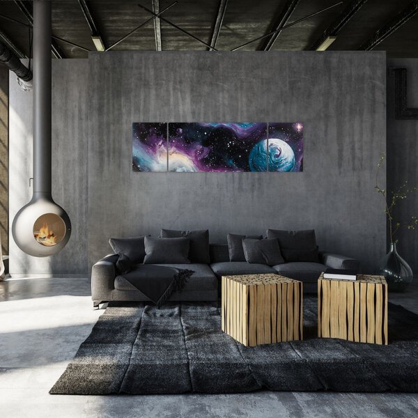 Obraz - Malovaný vesmír (170x50 cm)