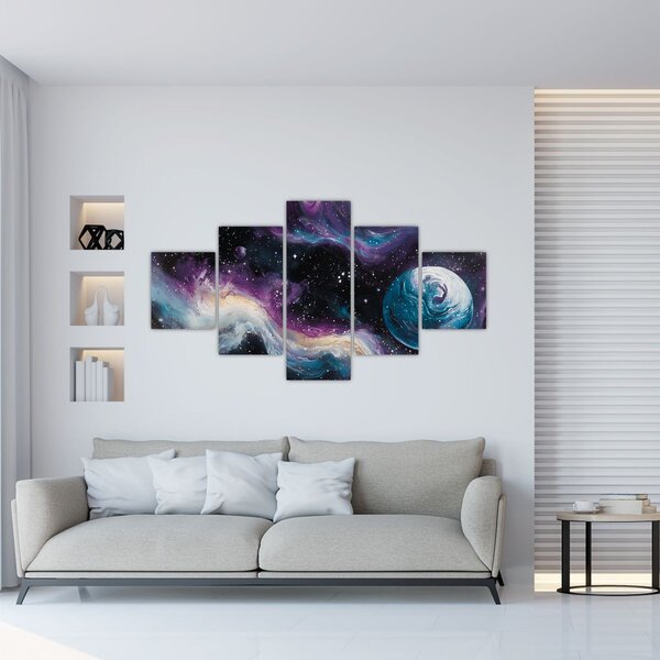 Obraz - Malovaný vesmír (125x70 cm)