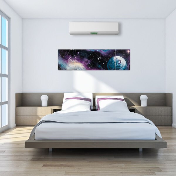 Obraz - Malovaný vesmír (170x50 cm)