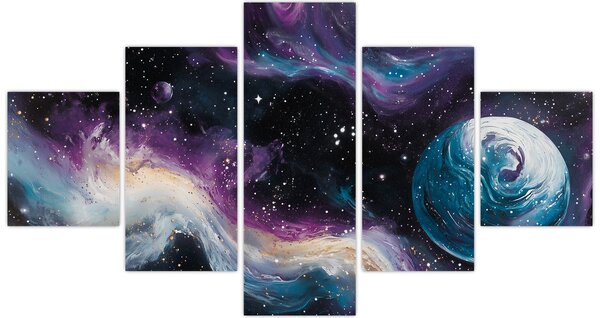 Obraz - Malovaný vesmír (125x70 cm)