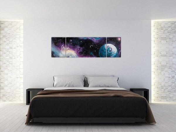 Obraz - Malovaný vesmír (170x50 cm)