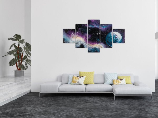 Obraz - Malovaný vesmír (125x70 cm)