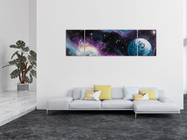 Obraz - Malovaný vesmír (170x50 cm)