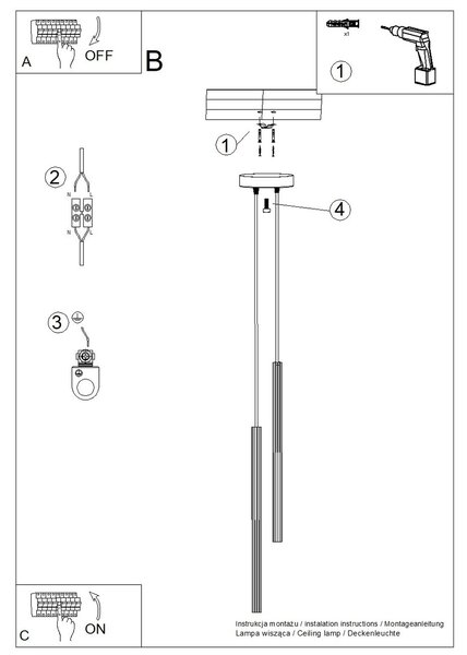 Sollux Lighting Závěsné svítidlo ARCHE 2P béžové