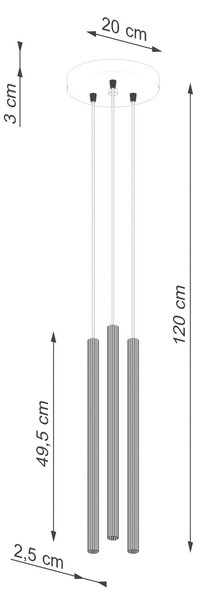 Sollux Lighting Závěsné svítidlo ARCHE 3P ultramarín