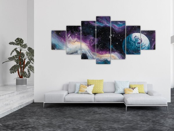 Obraz - Malovaný vesmír (210x100 cm)