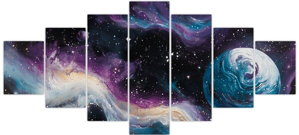 Obraz - Malovaný vesmír (210x100 cm)