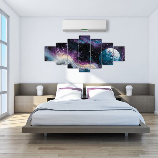 Obraz - Malovaný vesmír (210x100 cm)