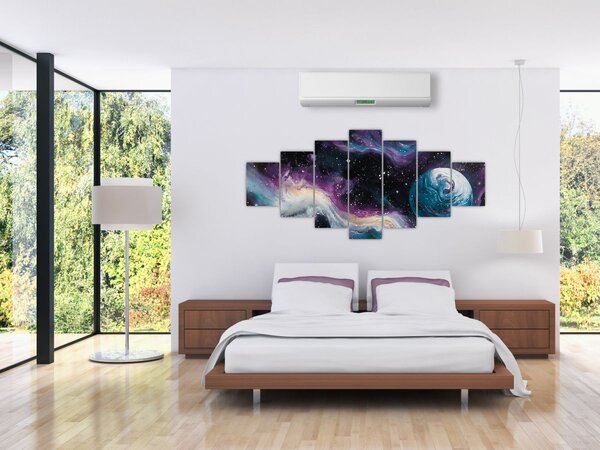 Obraz - Malovaný vesmír (210x100 cm)