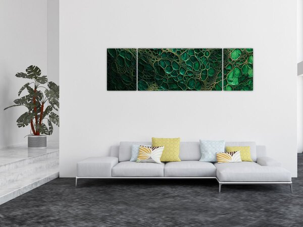 Obraz - Zelený mikroskopický snímek (170x50 cm)