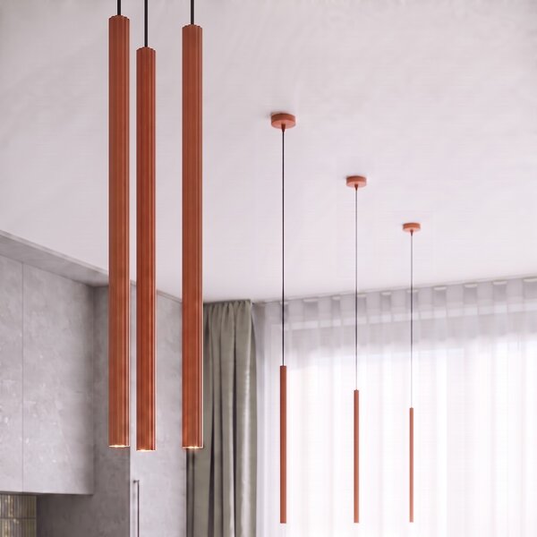 Sollux Lighting Závěsné svítidlo ARCHE 3P okrově červené