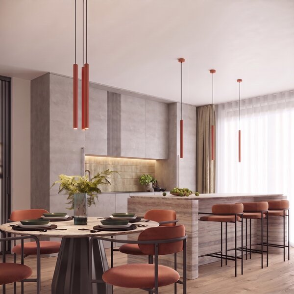 Sollux Lighting Závěsné svítidlo ARCHE 3P okrově červené