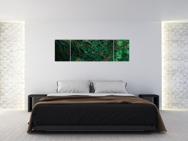 Obraz - Zelený mikroskopický snímek (170x50 cm)